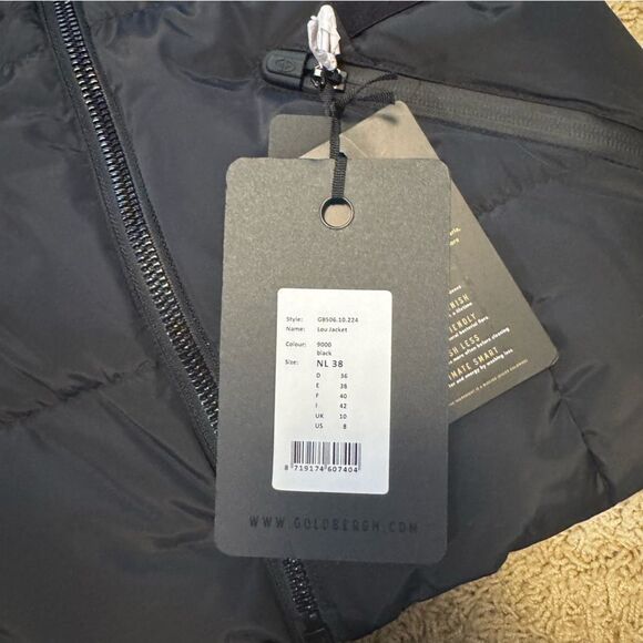 Goldbergh Lou Ski Jacket Black Waterproof Belted Down NWT US 8 (Runs Small) - Picture 9 of 13